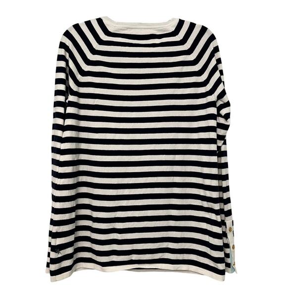 Lilly Pulitzer Dinah Sweater‎ Navy White Striped Size Large Preppy Nautical - Picture 4 of 10